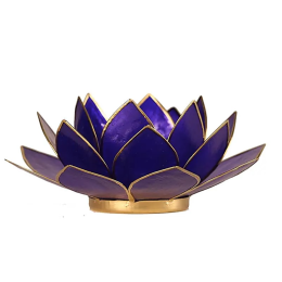 Lotus bougeoir chakra 6 - bleu indigo