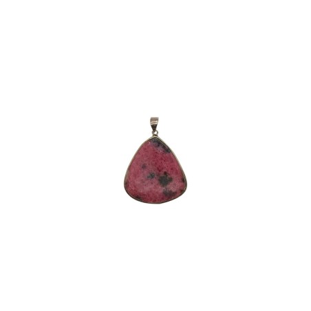 Pendentif Rhodonite 'Black and Pink' triangle
