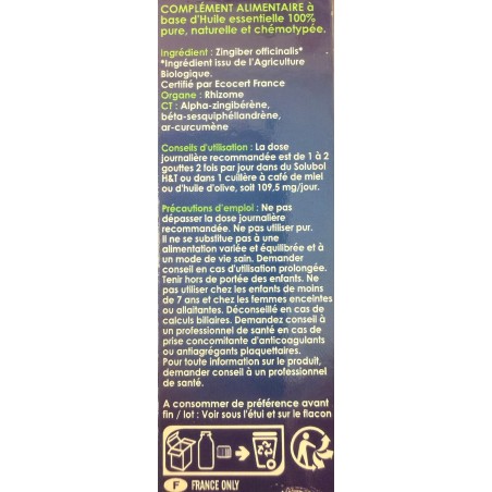 HUILE ESSENTIELLE - GINGEMBRE BIO