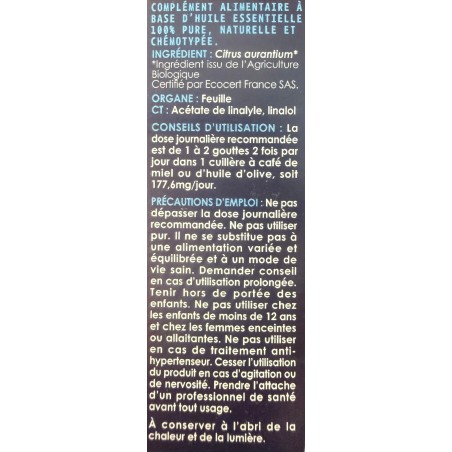 HUILE ESSENTIELLE - PETIT GRAIN BIGARADE BIO