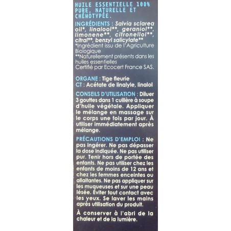 HUILE ESSENTIELLE - SAUGE SCLARÉE BIO