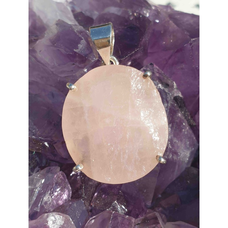 Pendentif Quartz Rose 'Rosée du Matin' Pendentif Quartz Rose 'Rosée du Matin'