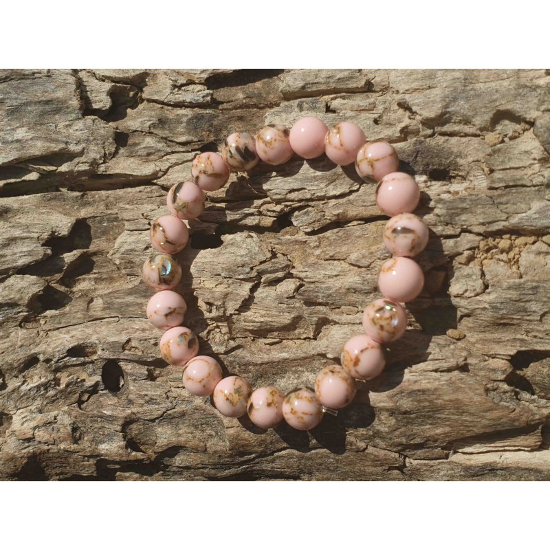 Bracelet Howlite rose Bracelet Howlite rose
