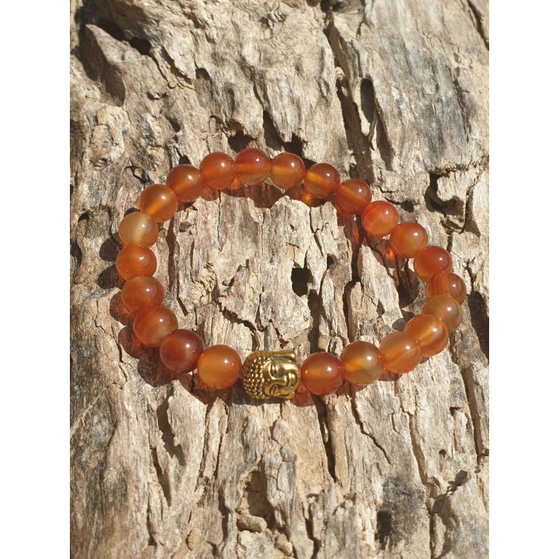 Bracelet Cornaline Buddha Or Bracelet Cornaline Buddha Or